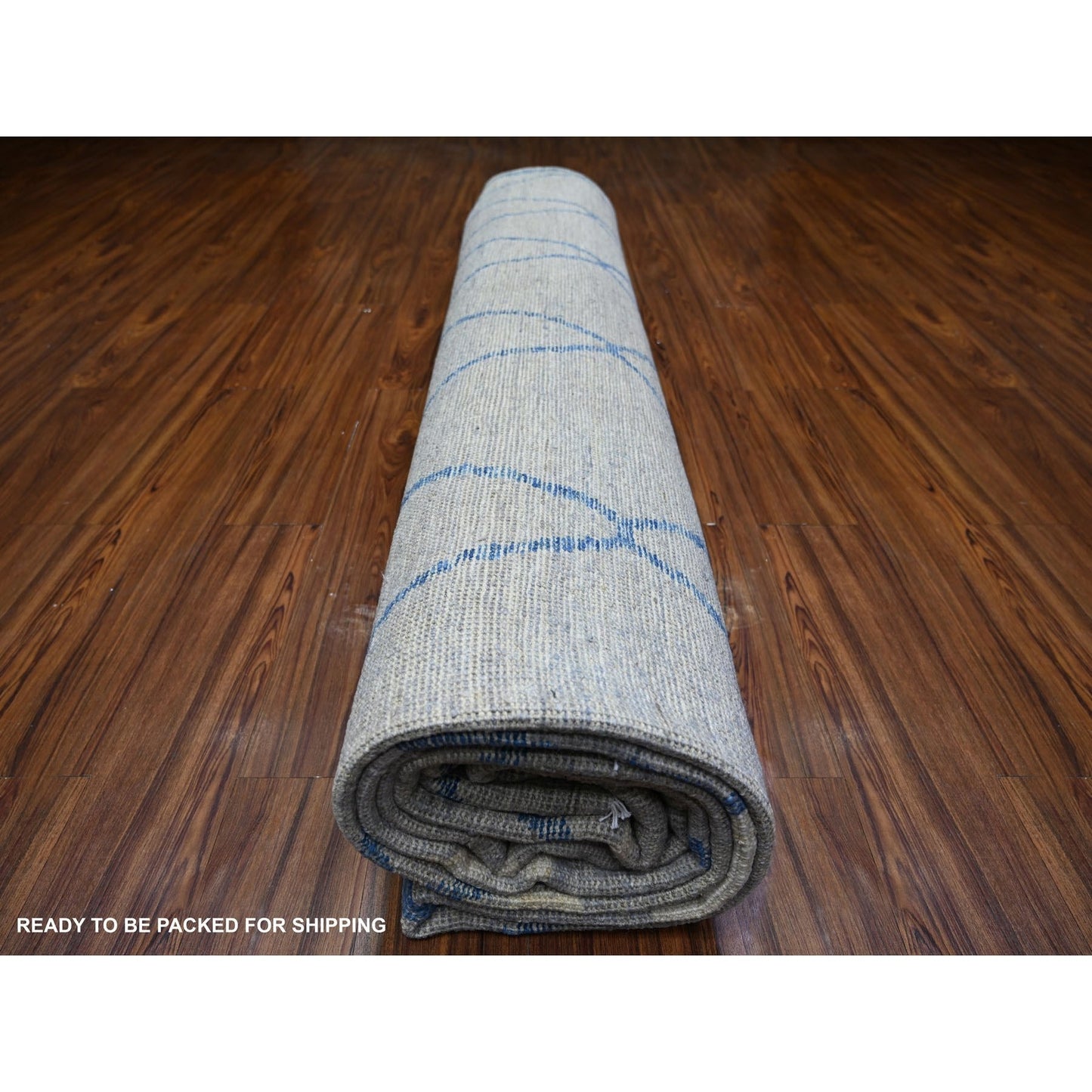 11'9"X15'7" Gray Wool Hand Knotted Moroccan Berber Design Oversized Rug