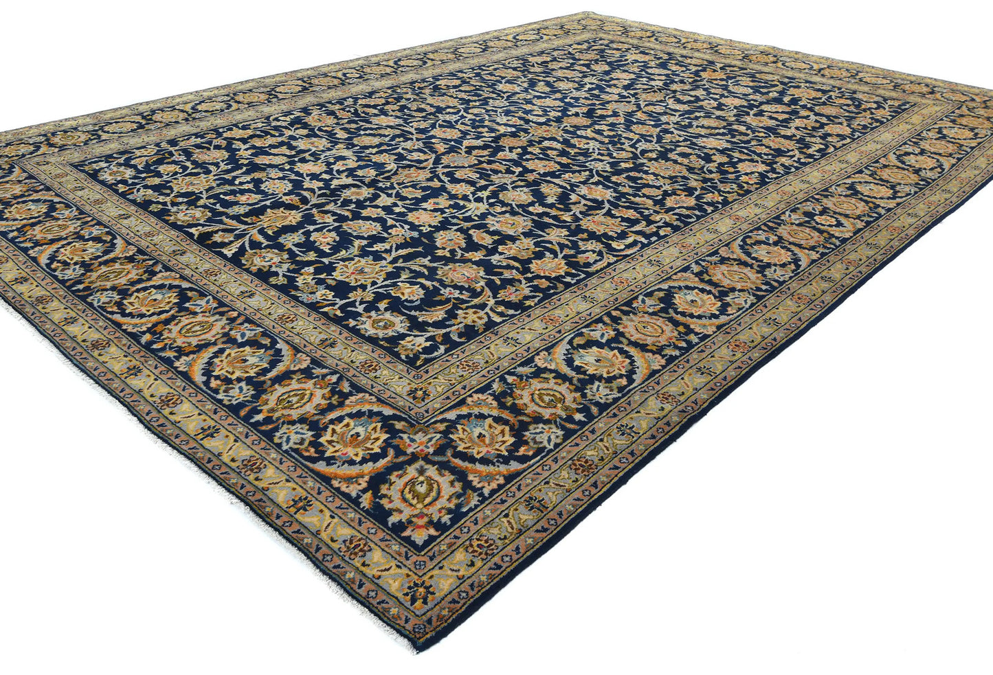 Vintage Wool Oriental Rug 9X13 Ft Floral