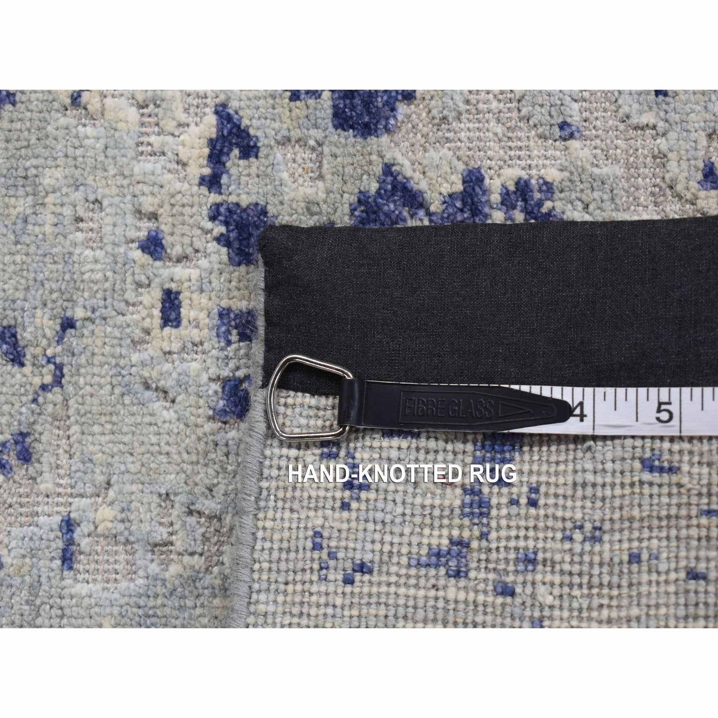 2'X3'1" Gray Cypress Tree Design Silk With Wool Hand Knotted Sample Rug