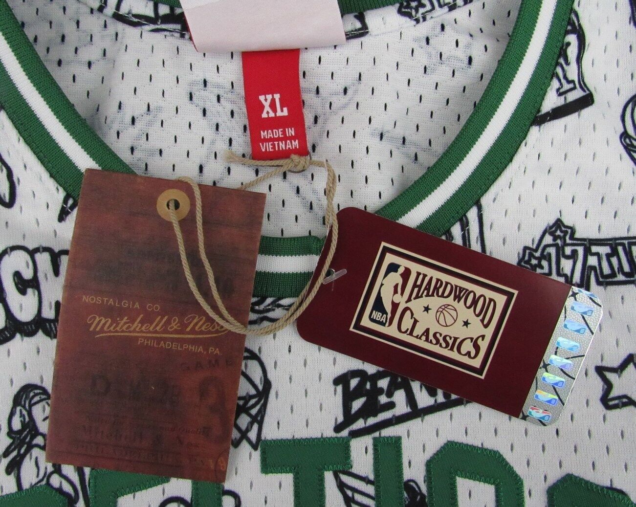 Larry Bird Autographed White Doodle Mitchell &
