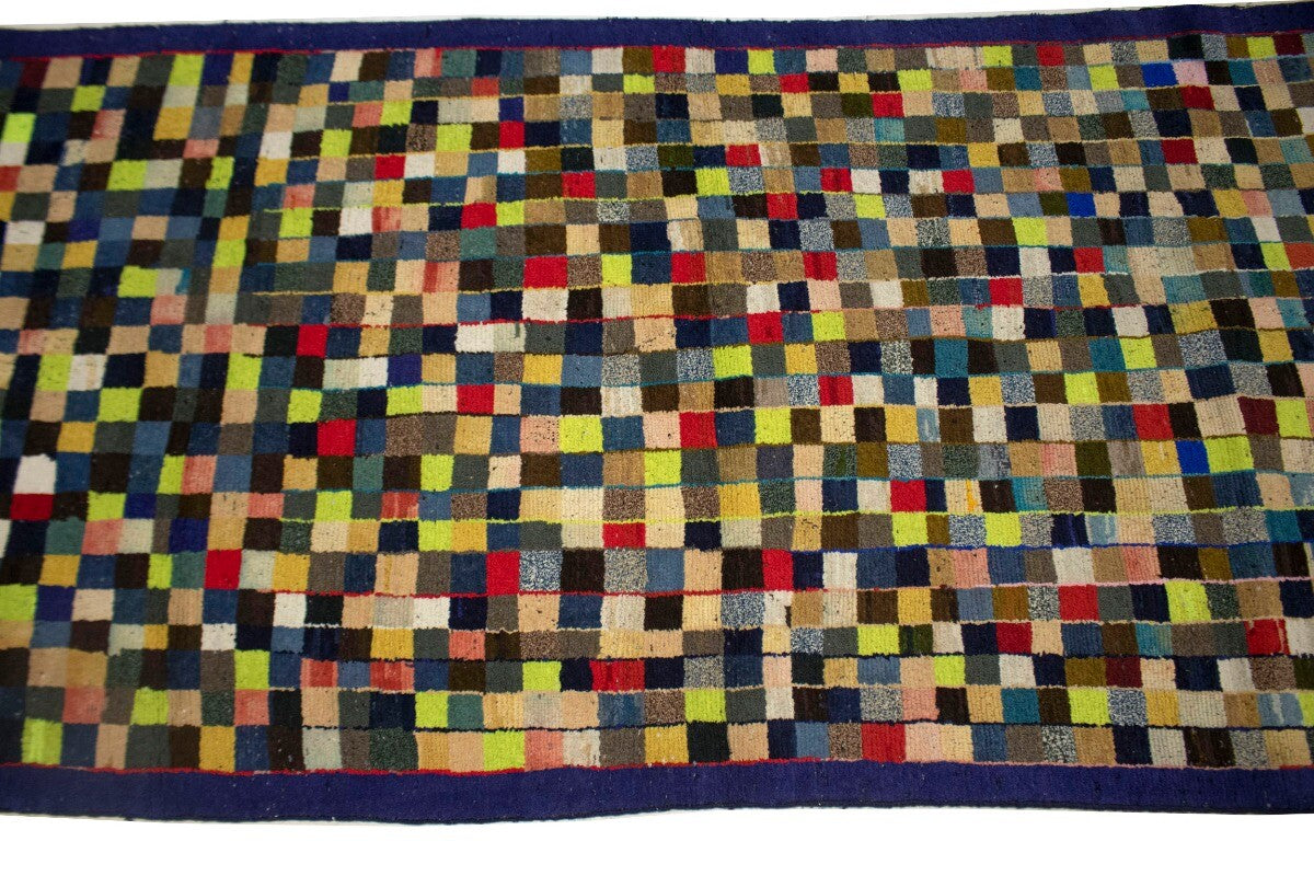 Semi-Antique Handmade Oriental Rug Multicolored