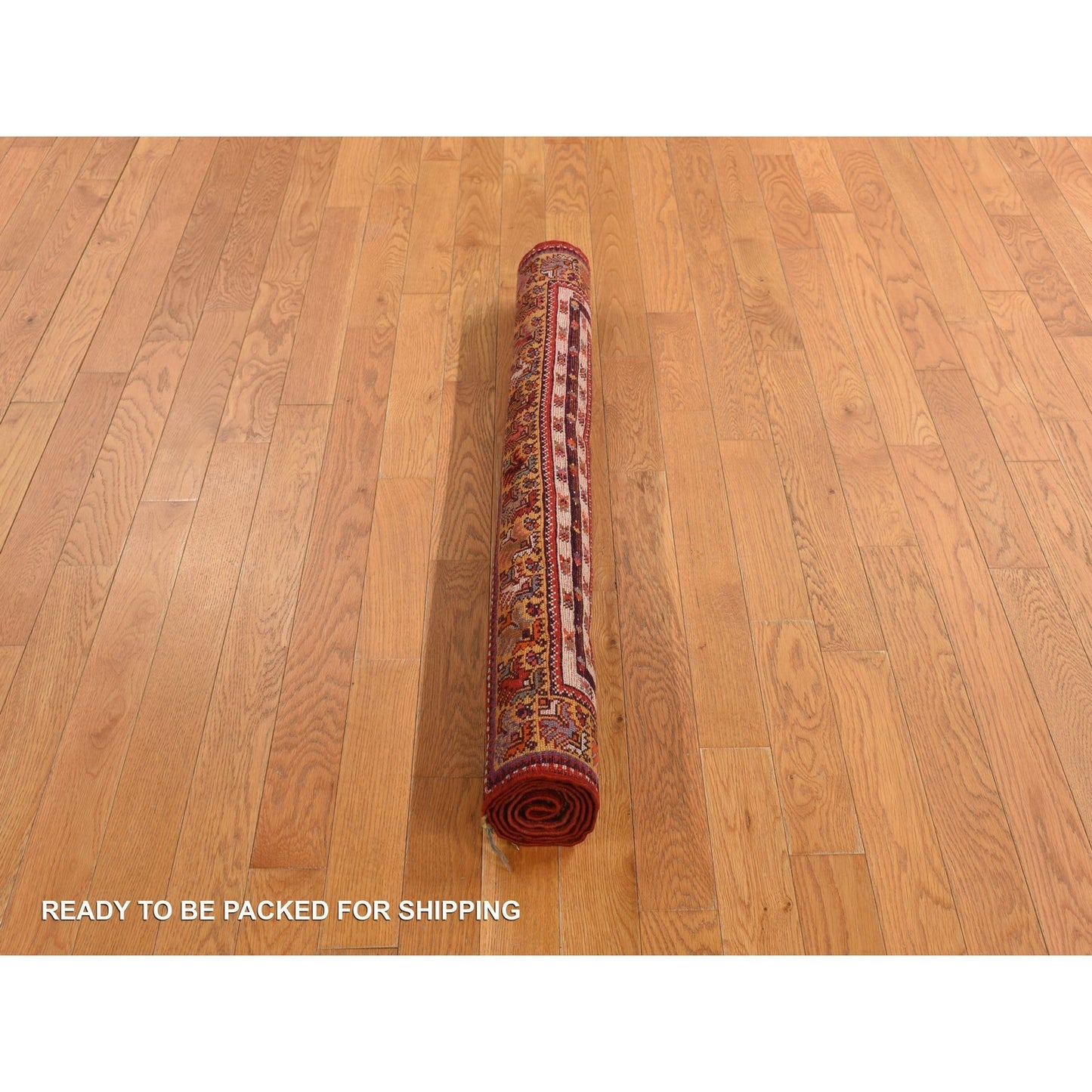 3'10"X5'4" Red Hand Knotted Antique Bergama Prayer Soft Wool Oriental Rug