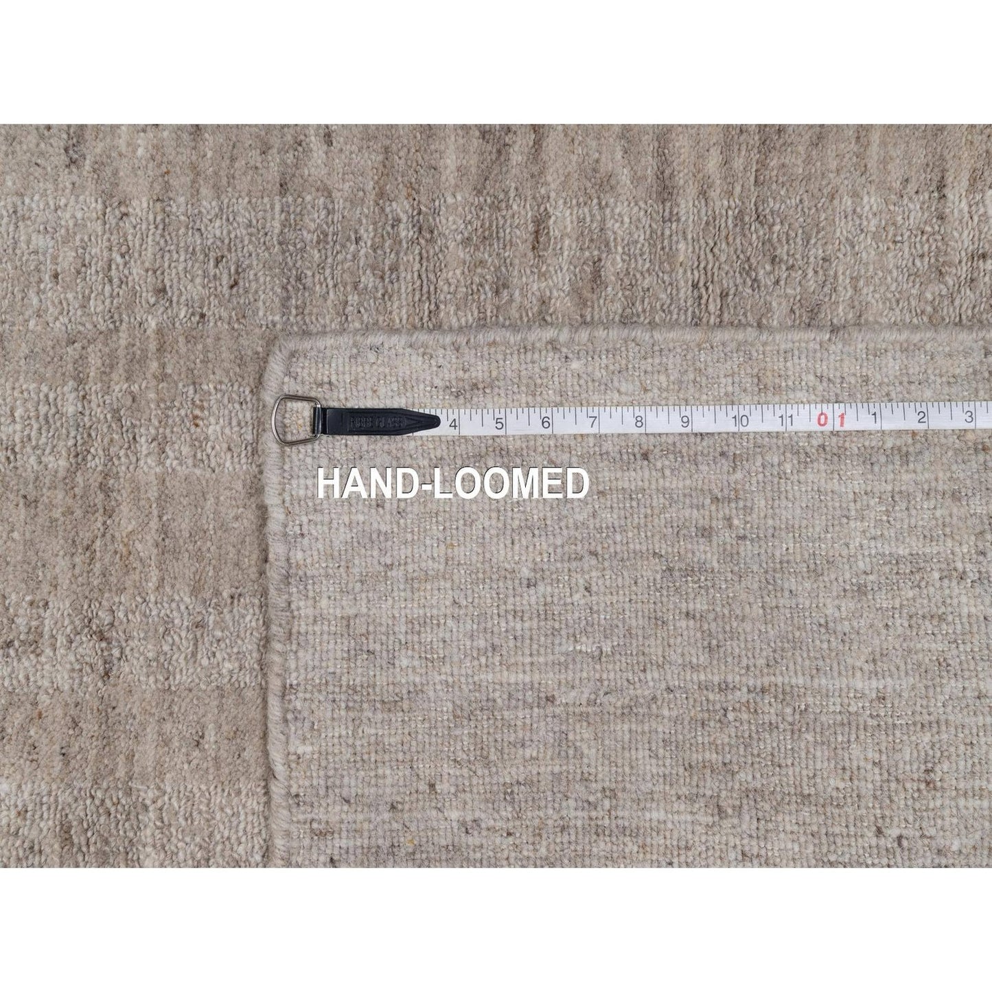 2'7"X10' Brown Natural Wool Salt And Pepper Effect Hand Loomed Runner Rug