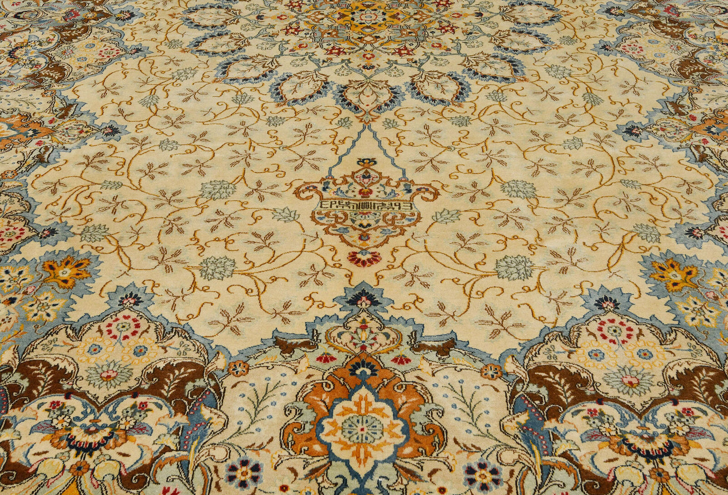Handmade Semi-Antique Oriental Rug Beige