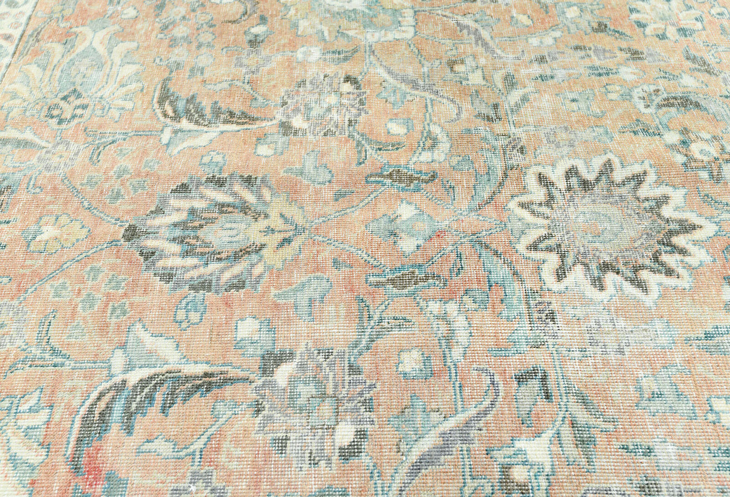 Distressed Vintage Oriental Rug Floral Style