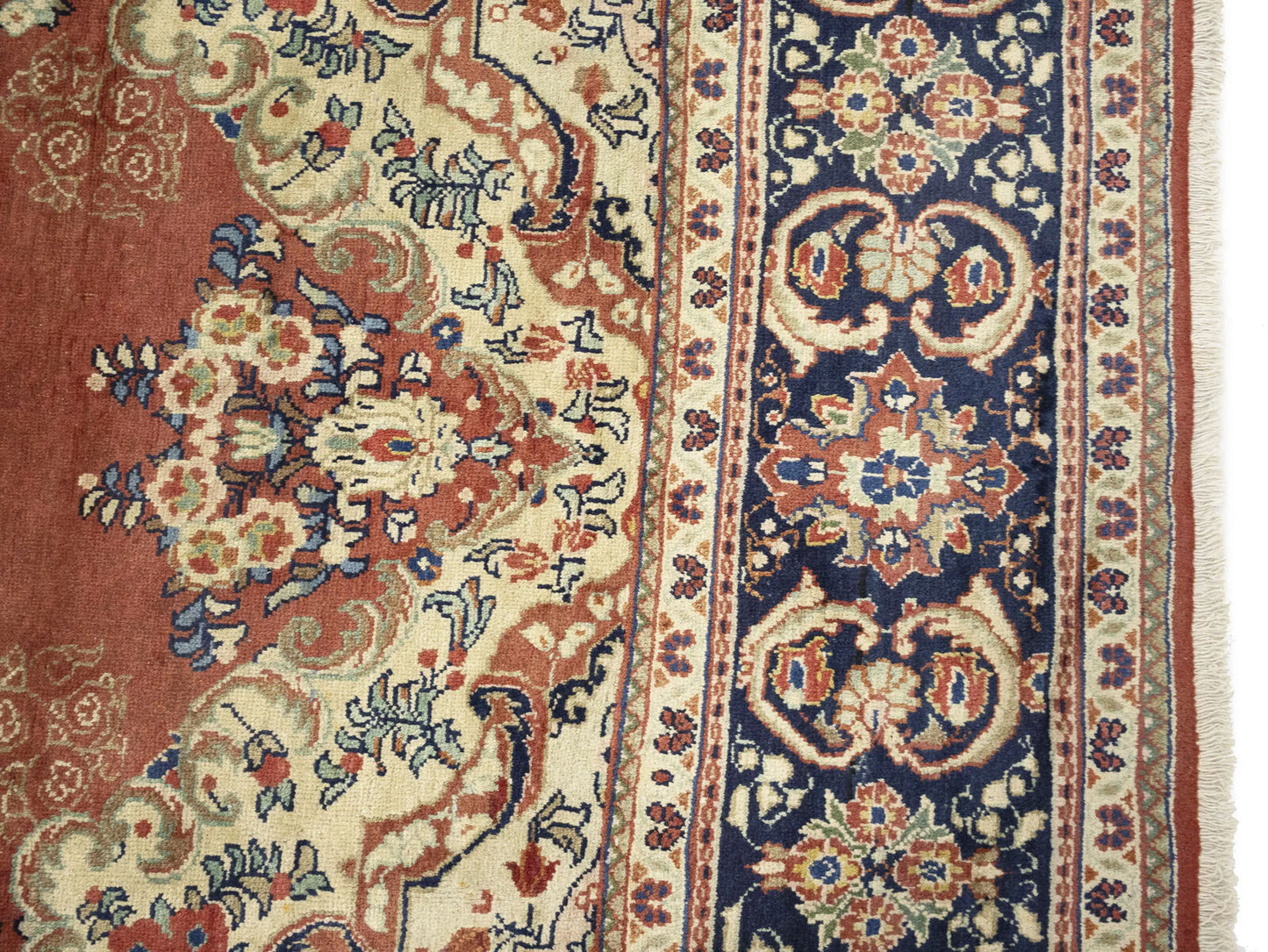 Semi-Antique Hand-Knotted Floral Rug Extra Large
