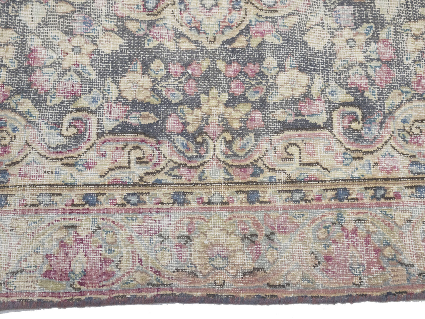 Vintage Antique Distressed Oriental Rug Brown