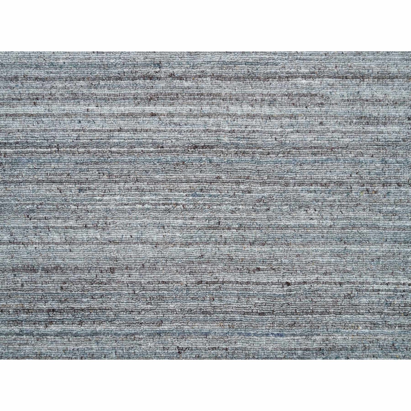 12'X15' Arsenic Gray Modern Striae Design Wool Hand Loomed Oversized Rug