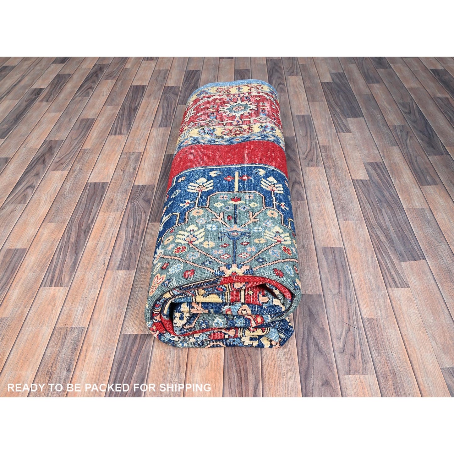 8'10"X12' Tomato Red Afghan Heris Seeripe Bakshaish Design 100% Wool Rug