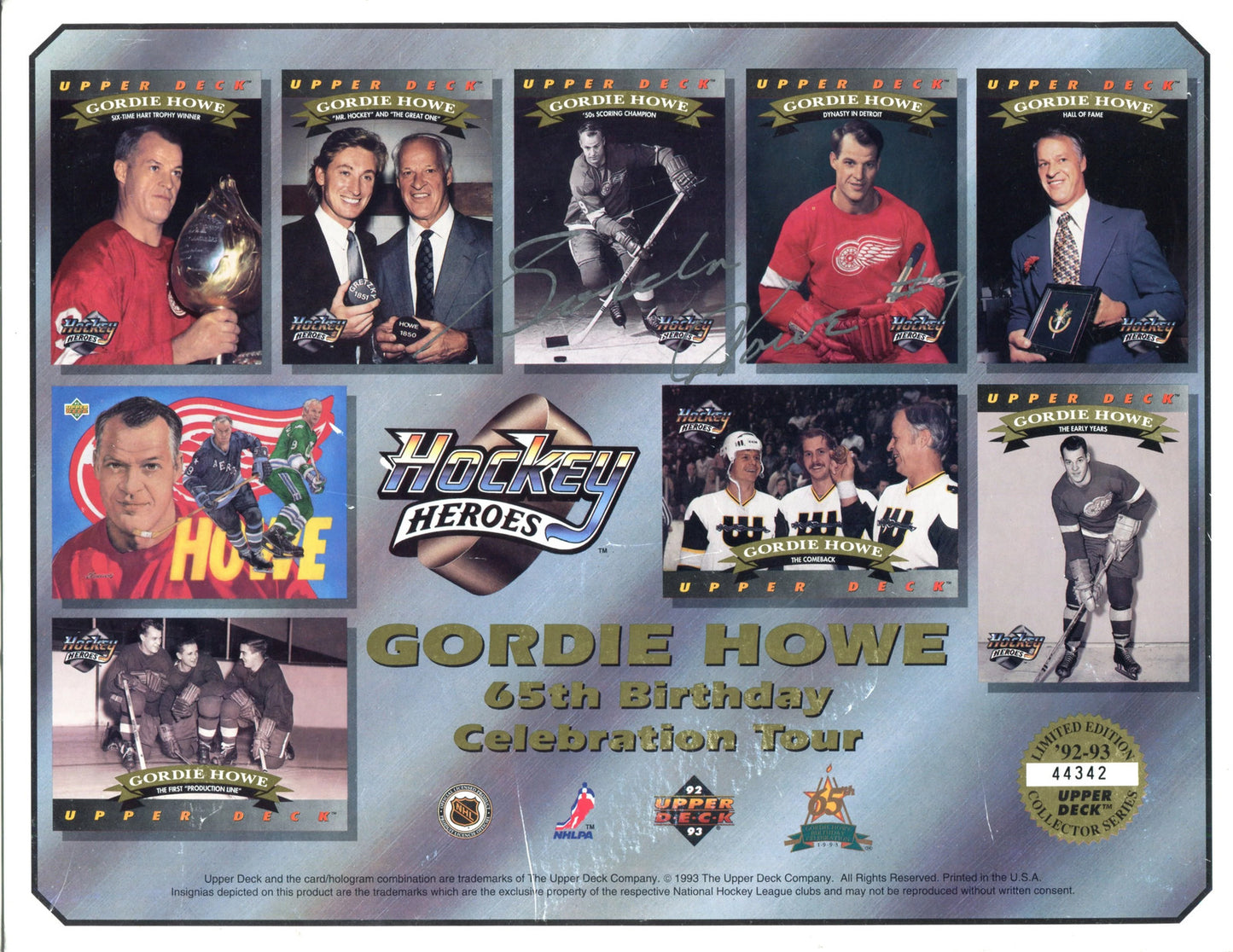Gordie Howe Autographed Upper Deck 8X10 Photo Detroit Red Wings