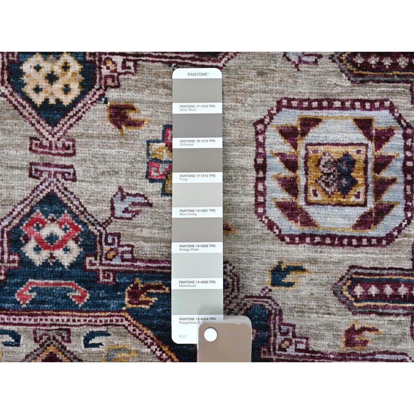 4'1"X5'10" Armenian Design Kazak Super Dense Weave Wool Hand Knotted Rug