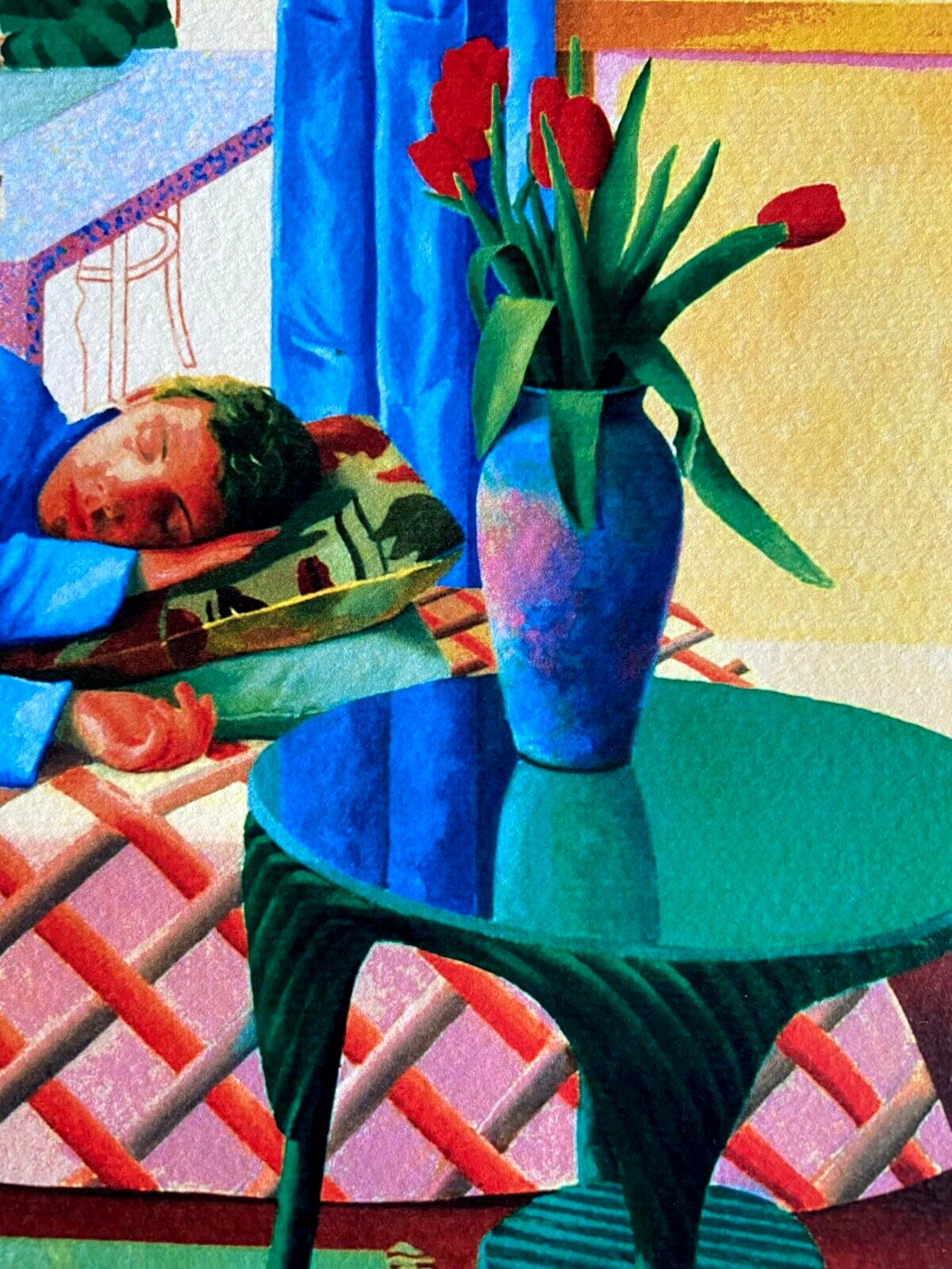 David Hockney / Signed Coa / Limited Numbered Crayon Drawing