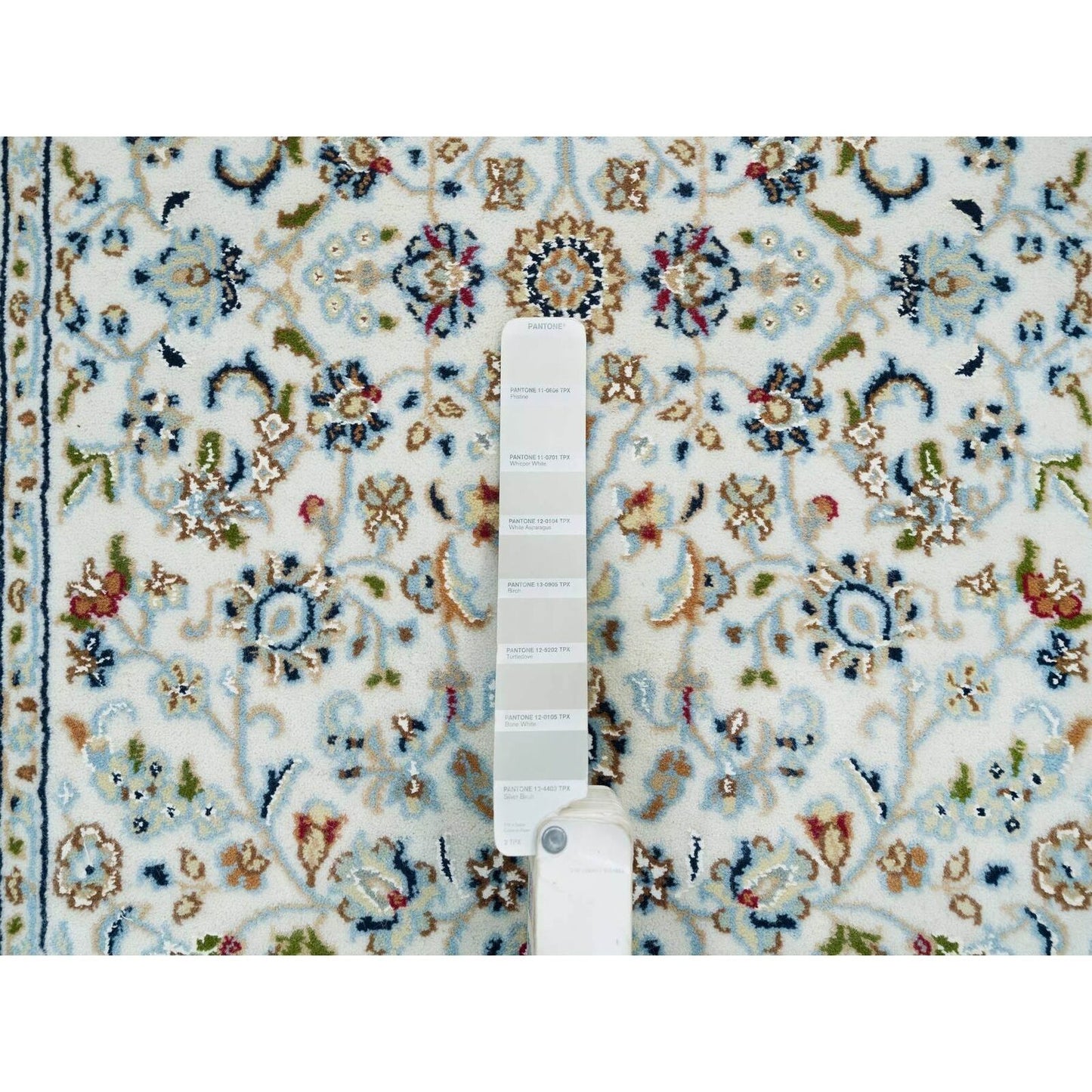 2'8"X16'4" Ivory Hand Knotted Nain Design 250 Kpsi Wool Xl Runner Rug