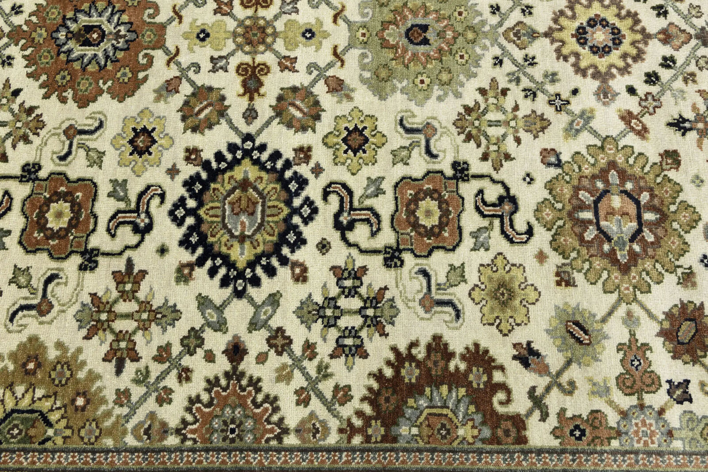 Wool Oriental Rug Geometric Style Carpet Farmho