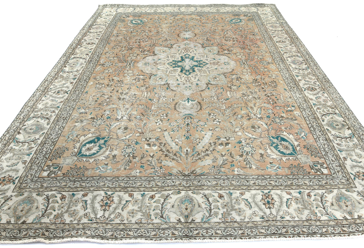 Semi-Antique Stone-Washed Oriental Rug Distressed