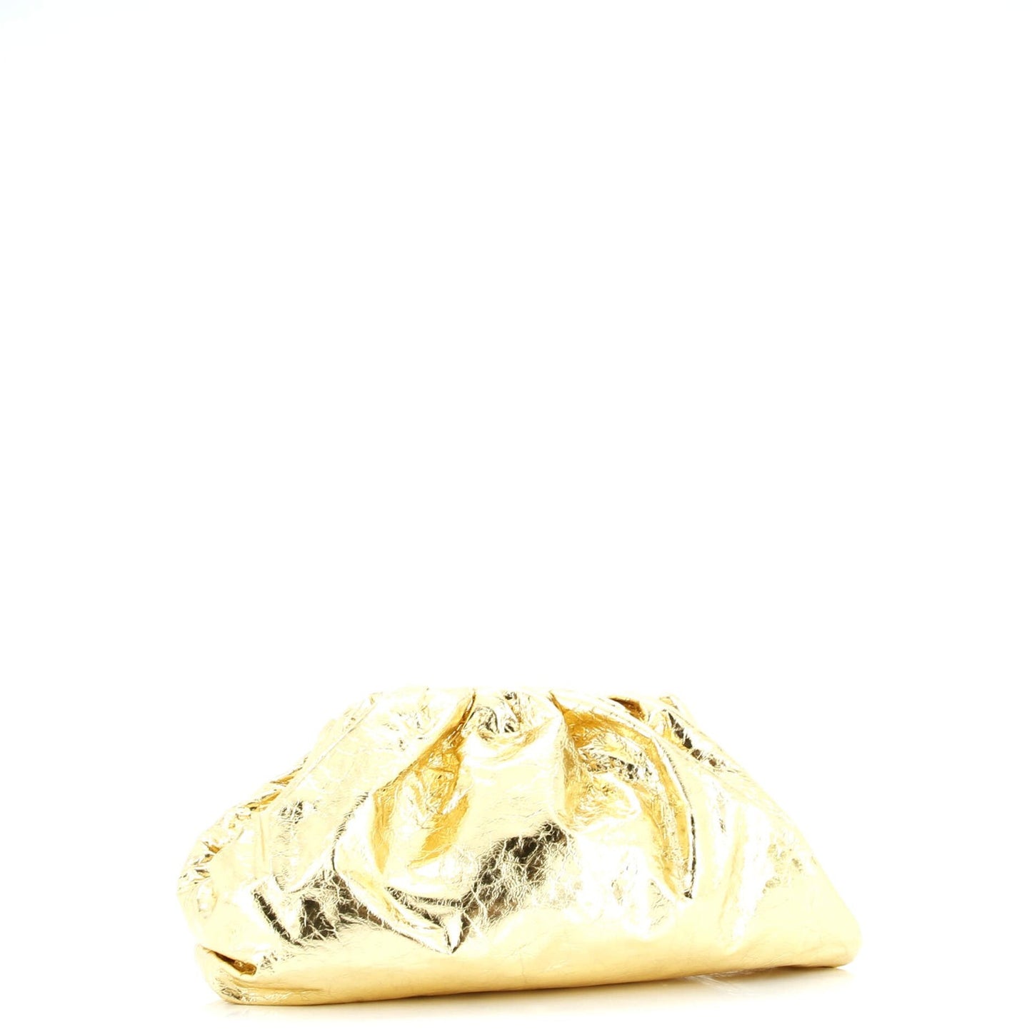 Bottega Veneta The Pouch Crinkled Metallic Leather
