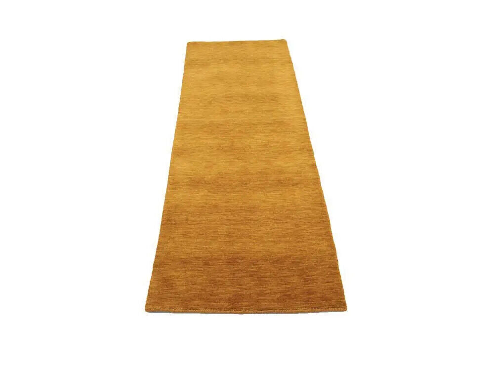 Orange Solid Design Hand-Loomed 3X8 Gabbeh Wool