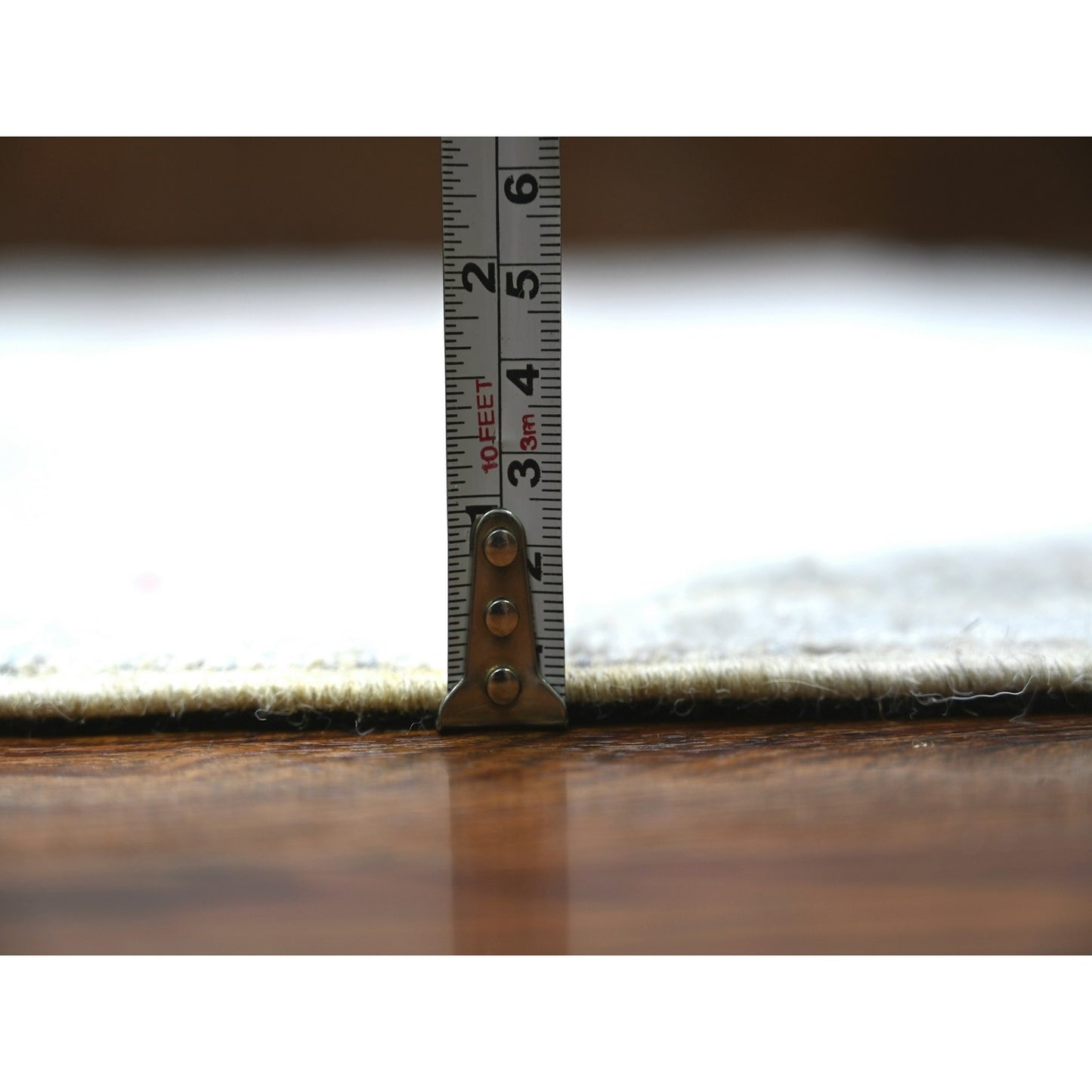 Rug 9'10"x9'10" Steel Blue Hand Knotted Wool Afghan Angora Oushak