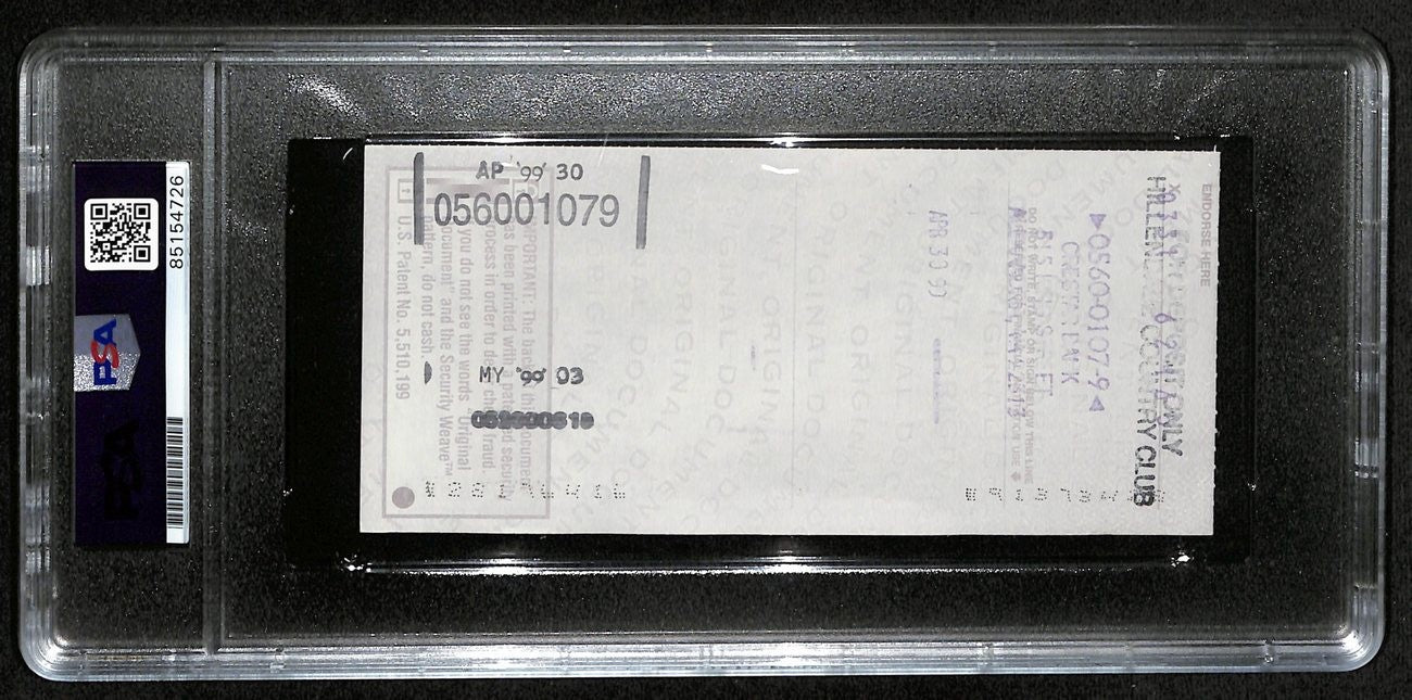 Johnny Unitas Hof Signed/Auto 1999 Bank Check Colts Psa/Dna Gem Mt 10 192623