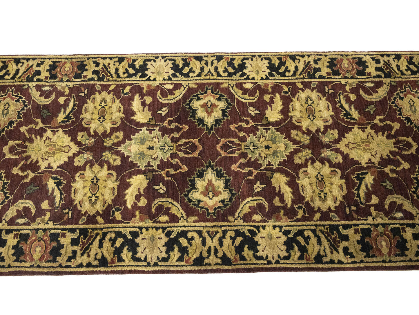 27X10 Ft Handmade Wool Oriental Runner Rug Agra