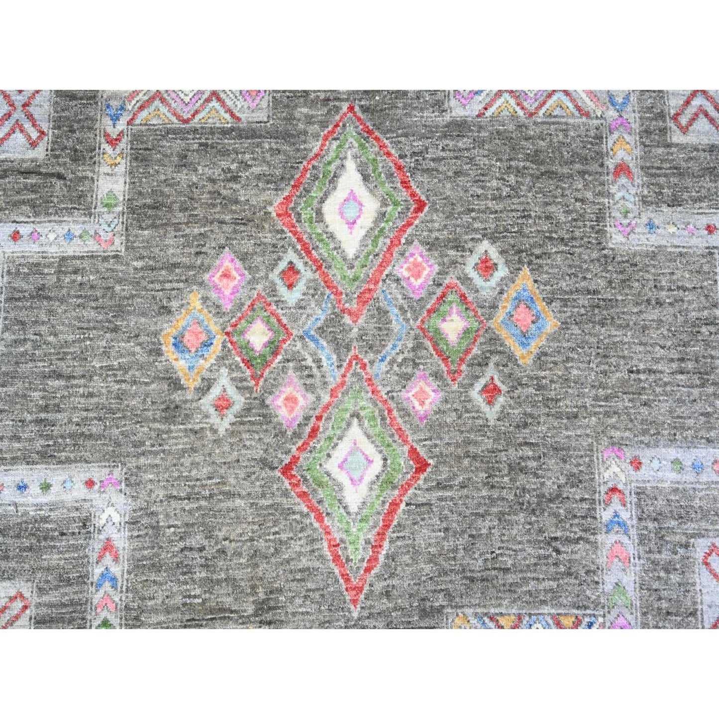 9'10"X13'8" Cloud Gray Fine Peshawar Wool Hand Knotted Oriental Rug