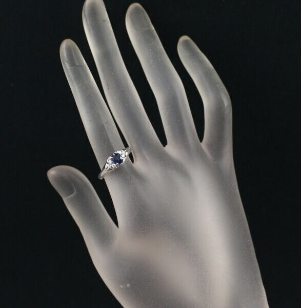 Mikimoto Ring Sapphire 0.56Ct Diamond Us6-6.25 900 Platinum