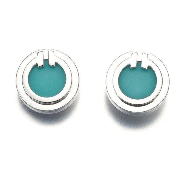 Tiffany&Co. Earrings T Turquoise Circle 18K 750 White Gold