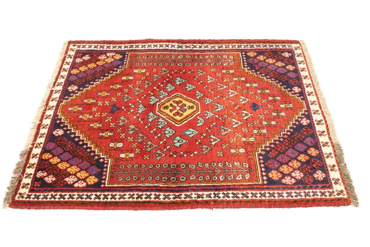 Hand-Knotted Tribal Small Rug Farmho Oriental