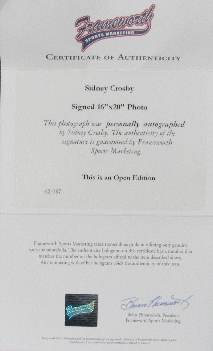 Sidney Crosby Signed/Autographed 16X20 Photo