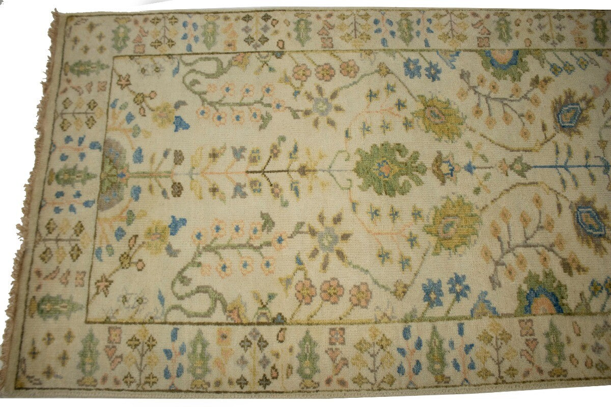 3X14 Ft Handmade Floral Oriental Runner Rug Osh