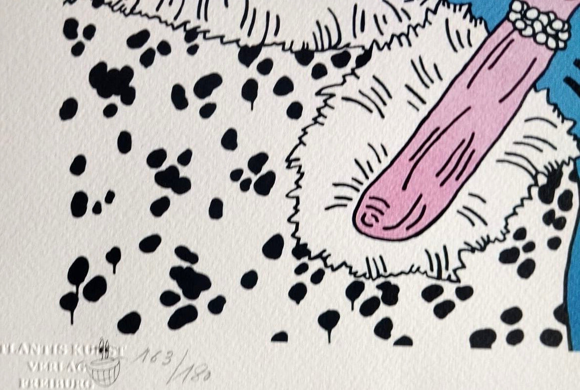Keith Haring 'Cruella' Signed Coa Lithograph Hand