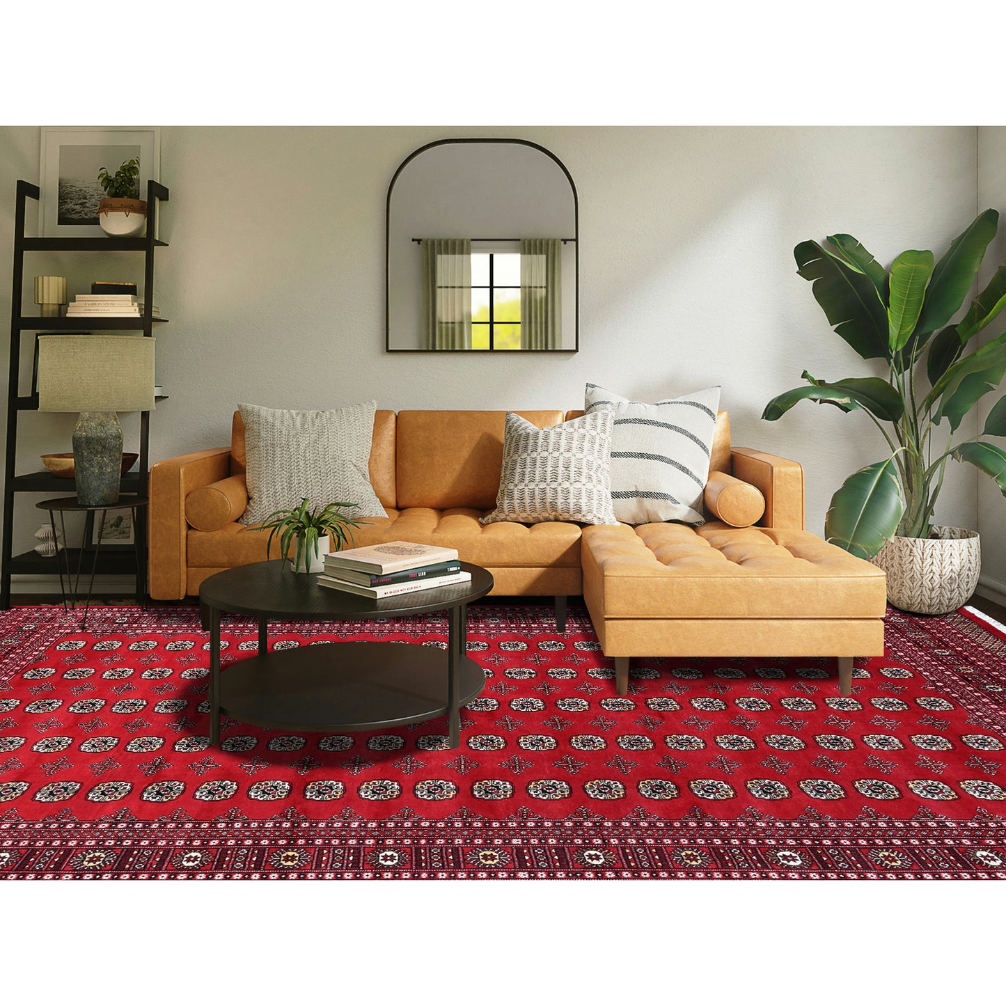 9'2"X12'4" Scarlet Red Princess Bokara Soft Wool Hand Knotted Rug