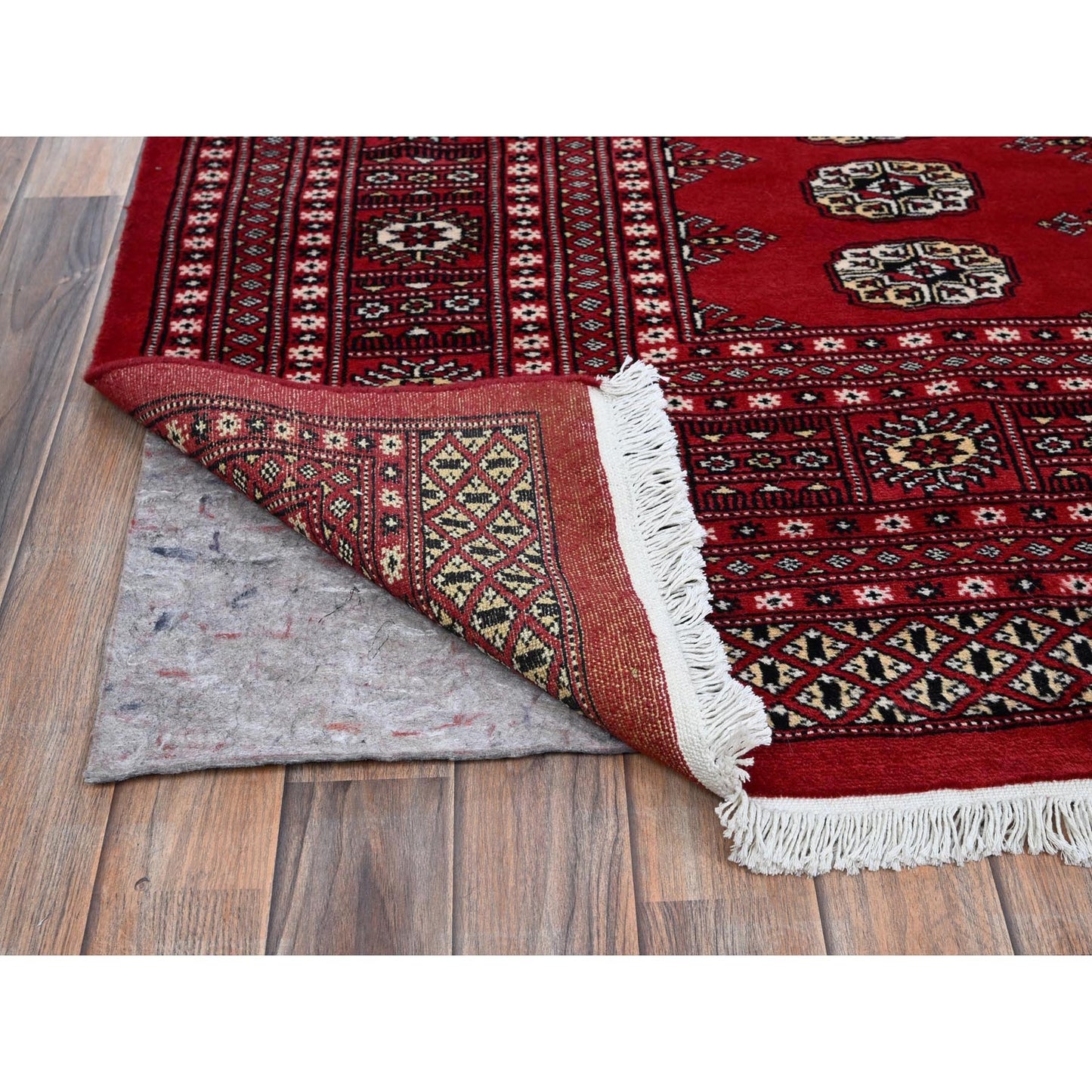 9'2"X12'4" Scarlet Red Princess Bokara Soft Wool Hand Knotted Rug