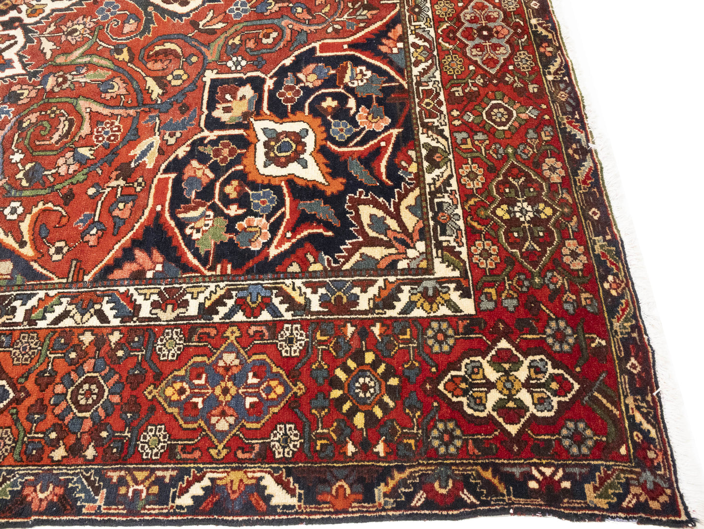 Vintage Red Floral Rug Extra-Large Handmade