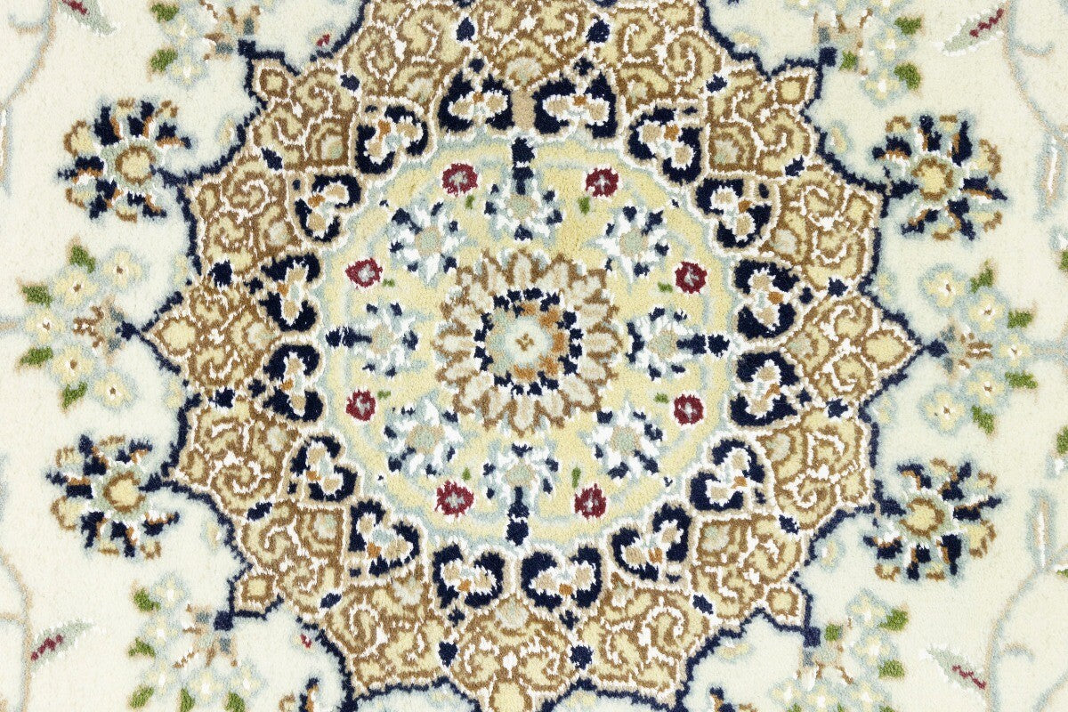 Indo-Nain Oriental Square Rug Vintage Floral