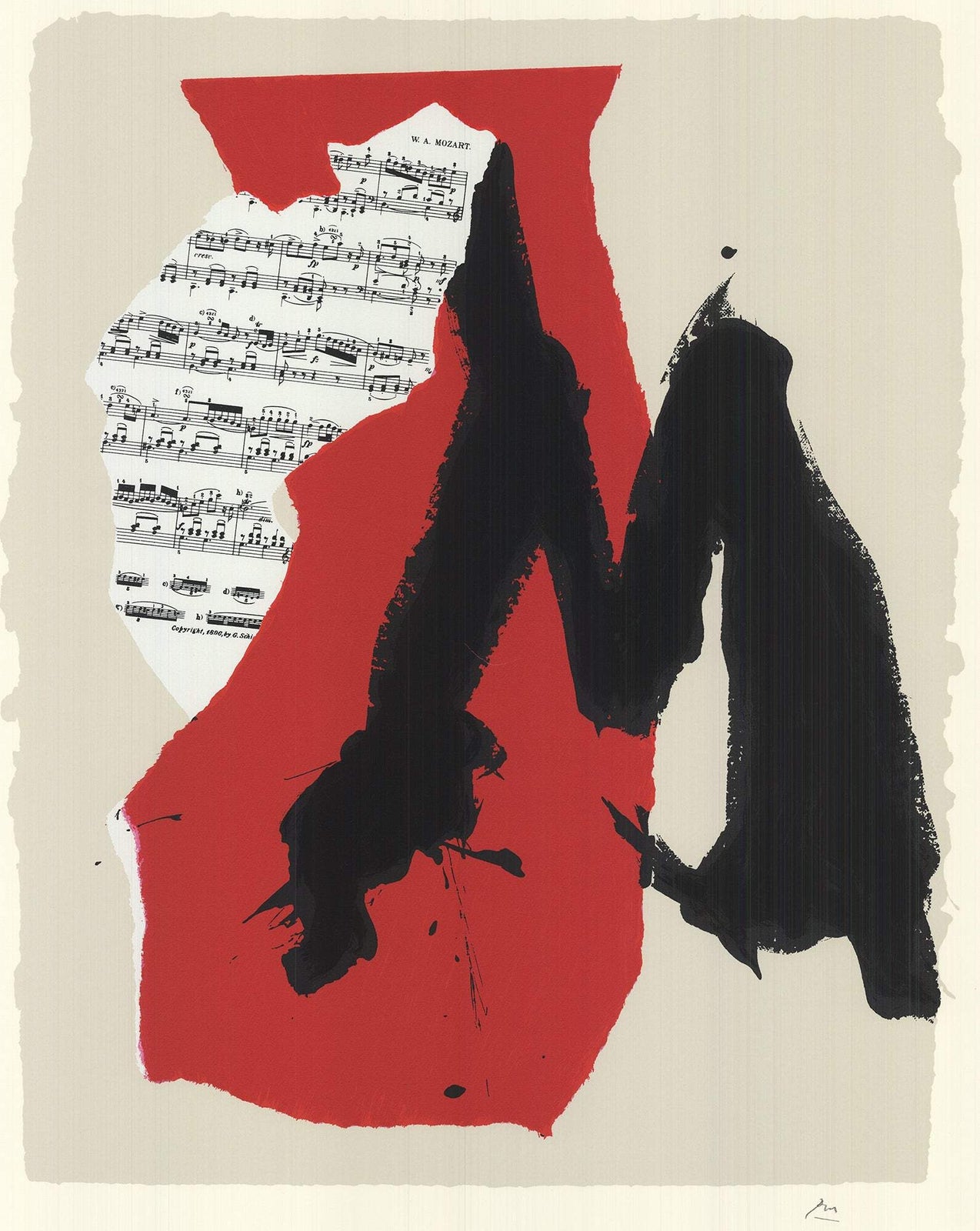 Robert Motherwell Mostly Mozart Festival Signed " Serigraph Con