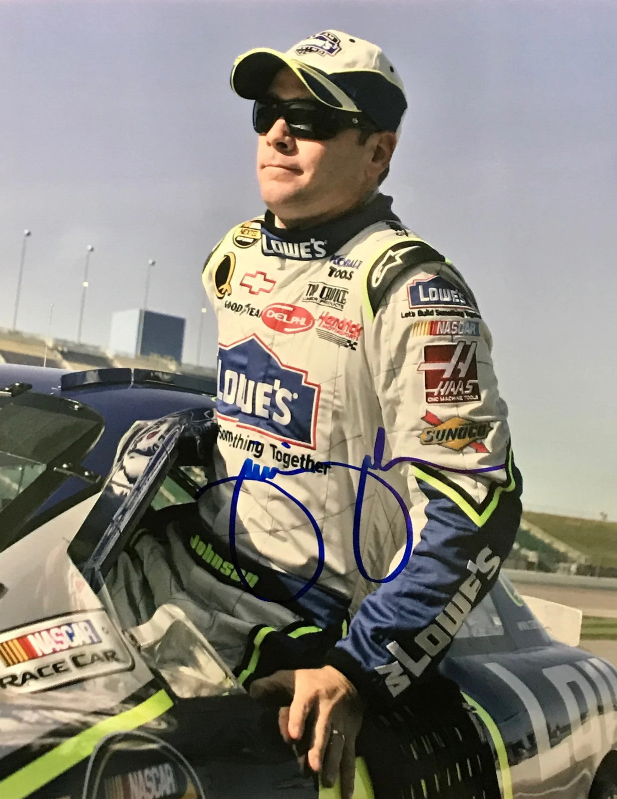 Jimmie Johnson Autographed 8X10 Racing Photo
