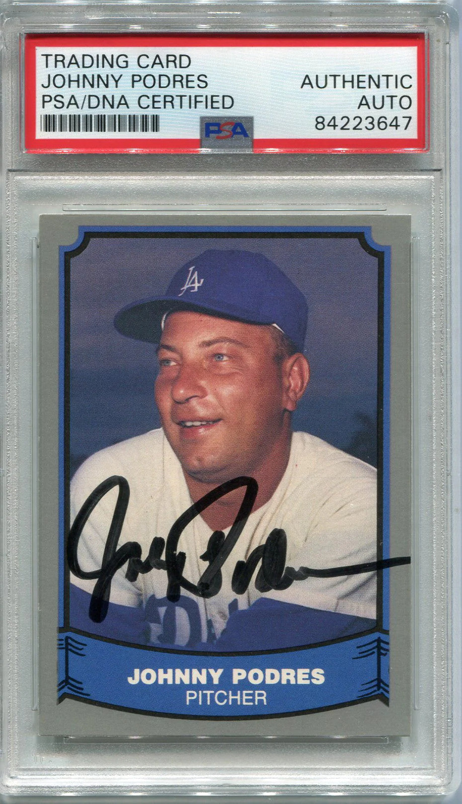 Johnny Podres Autographed 1988 Pacific Card #105 (Psa)