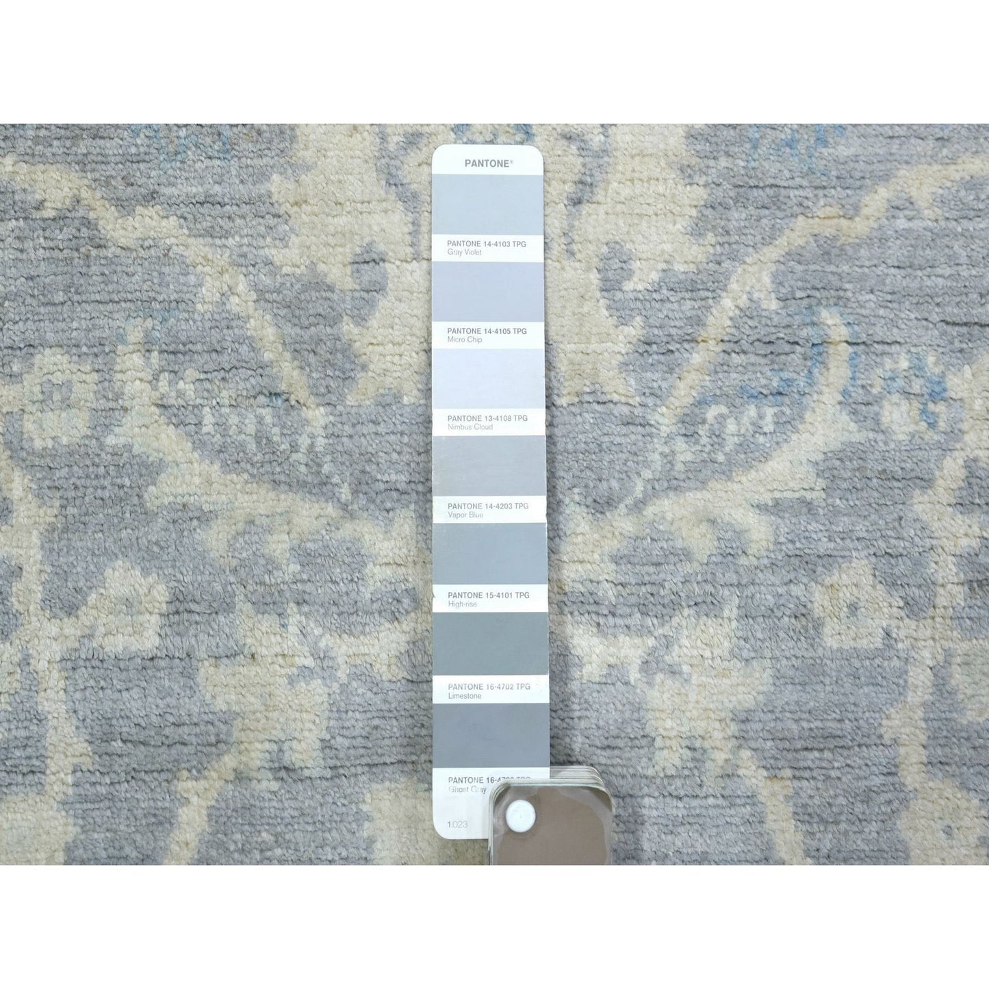 3'X4'10" Gray Pure Wool Natural Dyes Hand Knotted Stone Wash Peshawar Rug