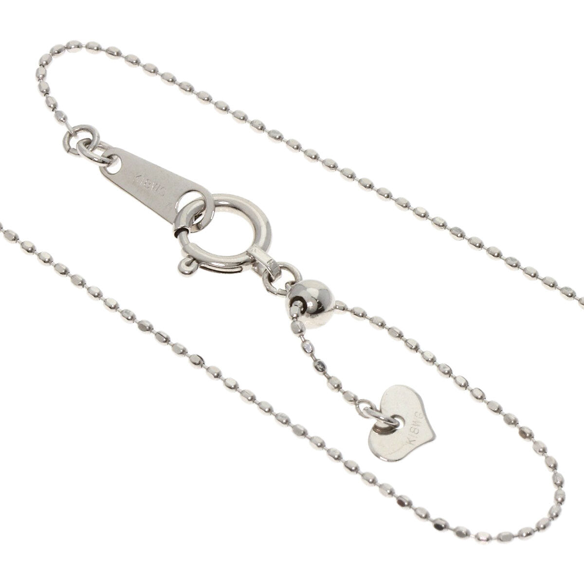 1Ct Diamond Necklace K18 White Gold 3.3G