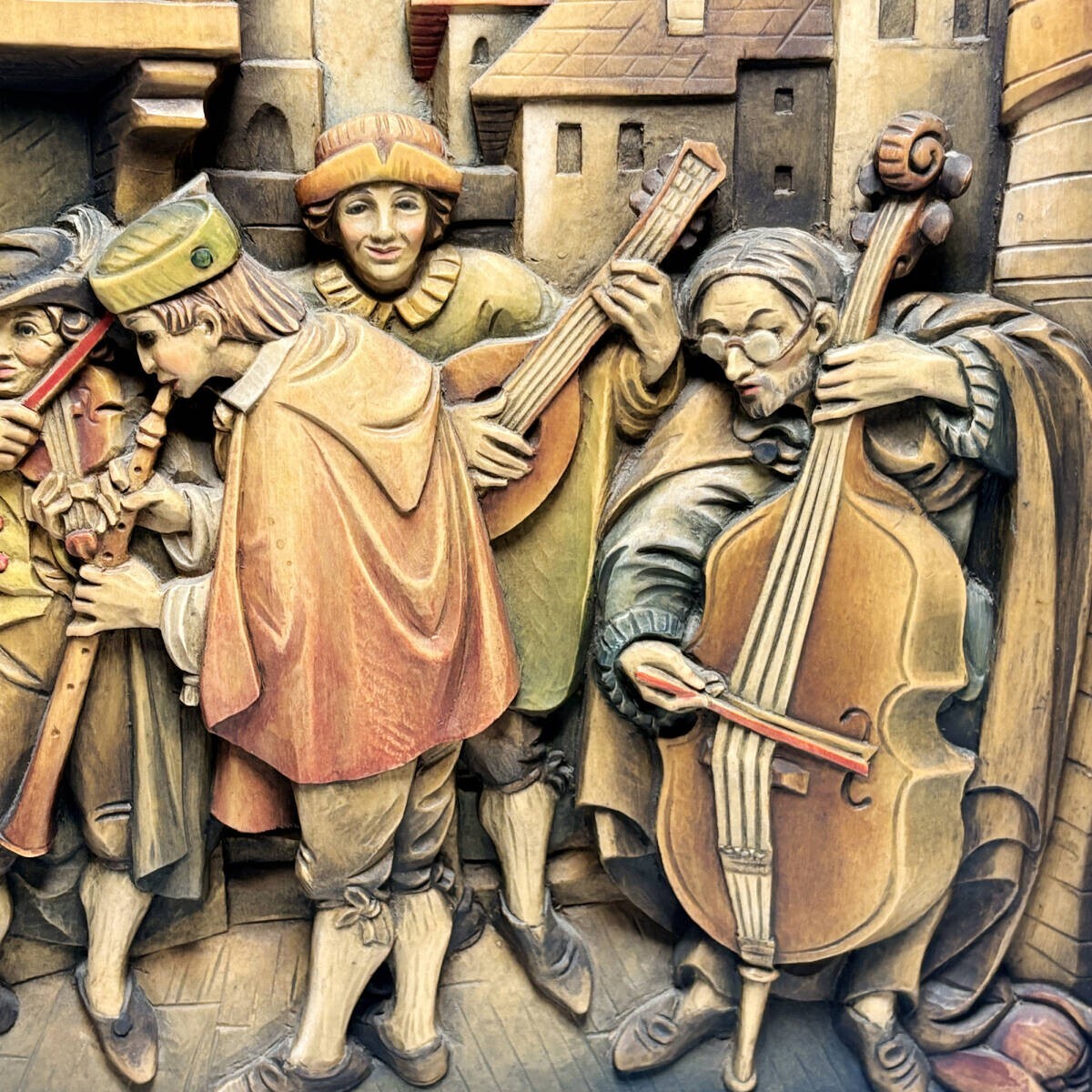 Anri Hand Carved Wood Carl Spitzweg Plaque Relief Mural Sculpture
