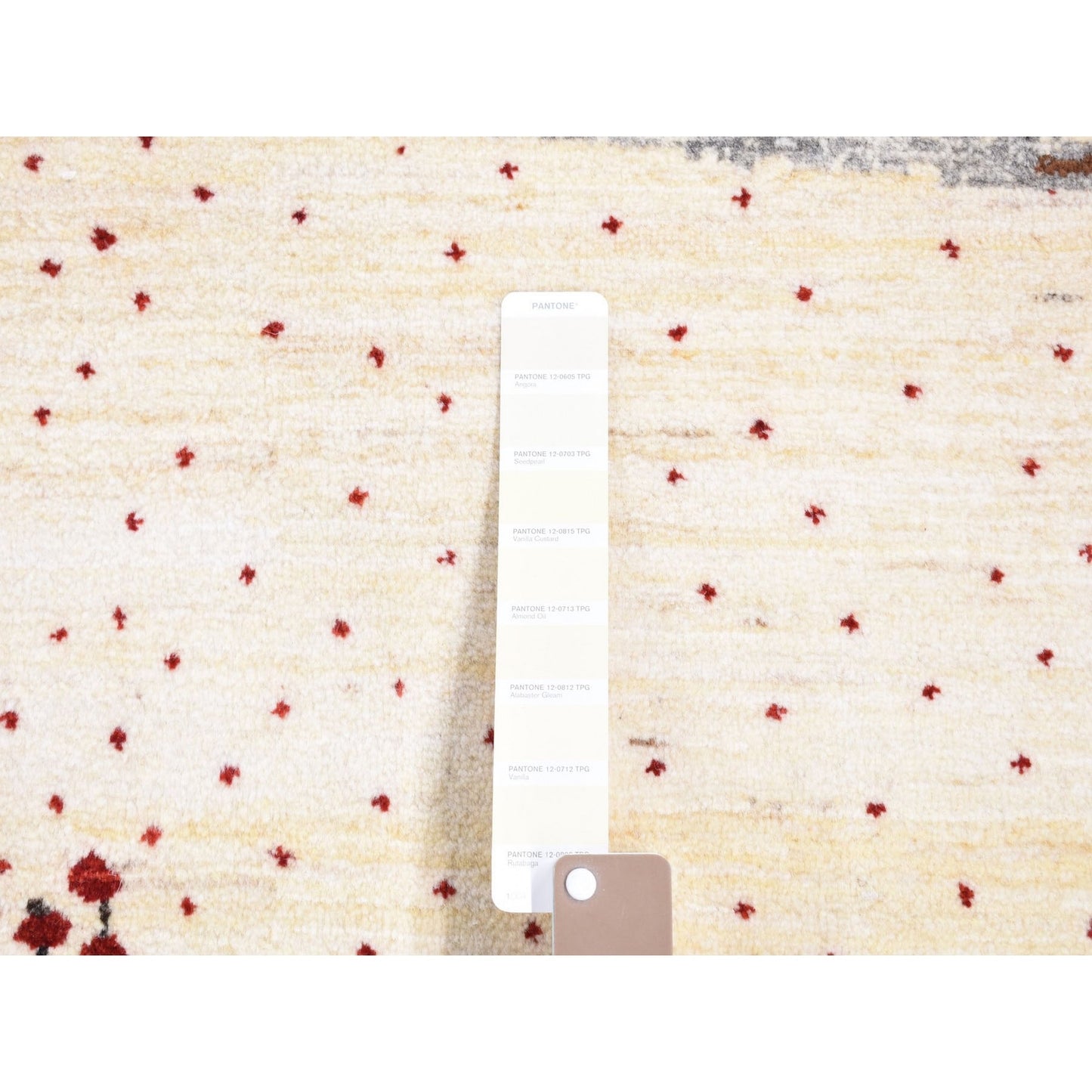 9'X12' Ivory Hand Knotted Modern Design Soft And Plush Wool Oriental Rug