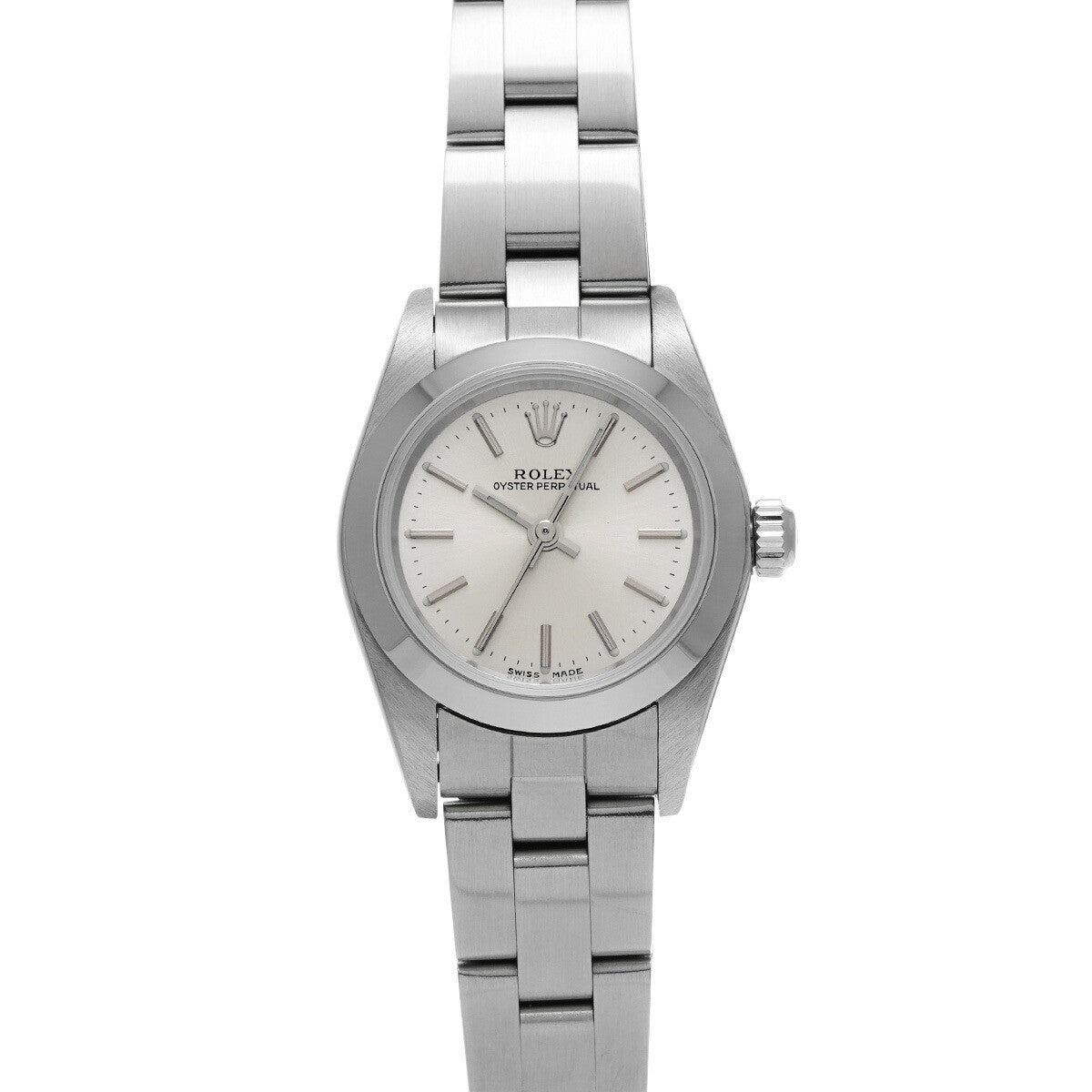 Rolex Oyster Perpetual 76080 Silver Case Size 2424Mm Ladies Used Watch #31184