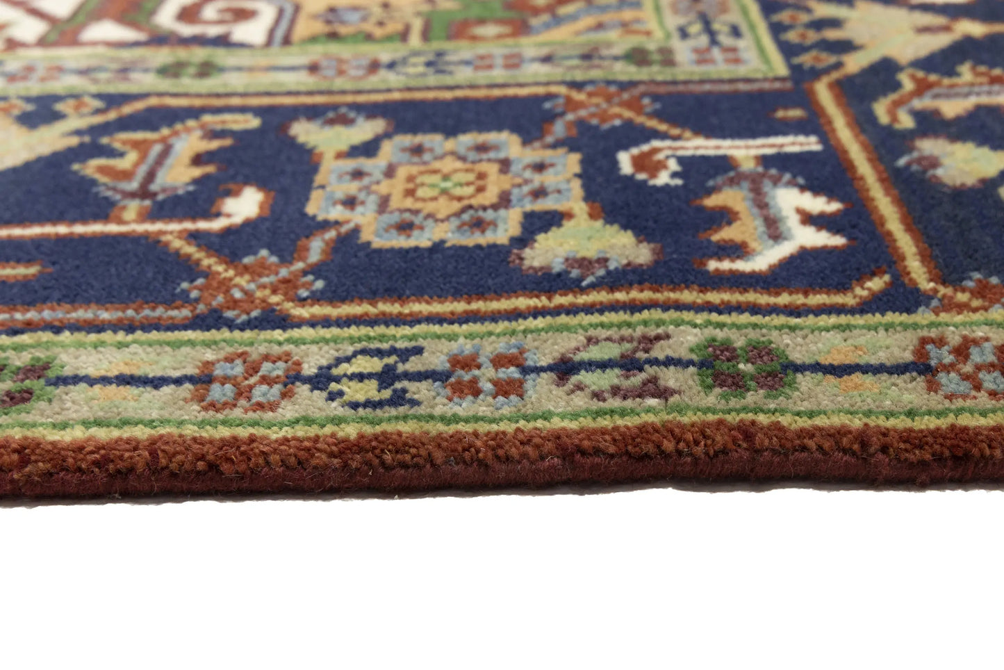 Rusty Red Heriz Serapi Oriental Rug Floral Farmho