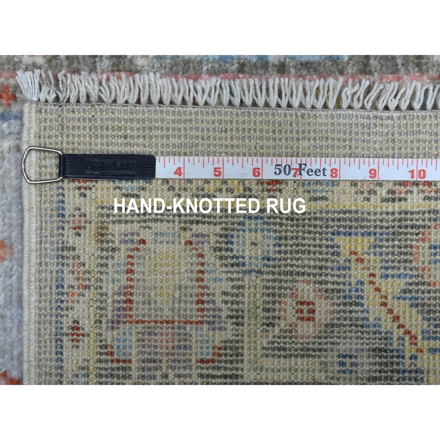 2'5"X17'1" Shiny Wool Hand Knotted Gray Angora Oushak Xl Runner Rug