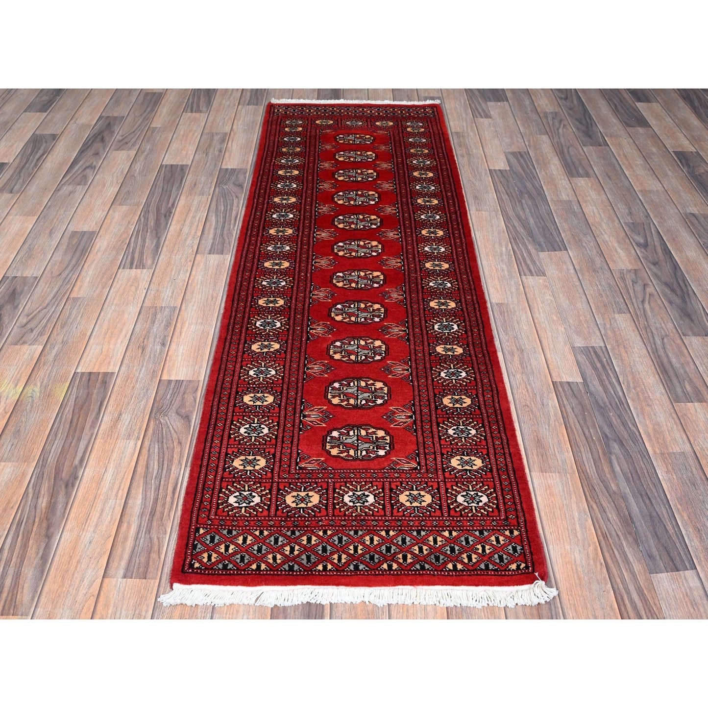 2'2"X6'6" Arsenal Red Princess Bokara Soft Wool Hand Knotted Runner Rug
