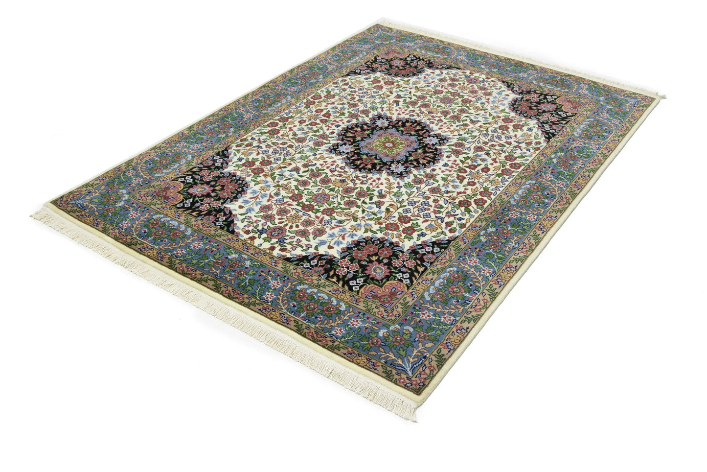 Handmade Vintage Style Floral Kirman Rug 5X7 Ft