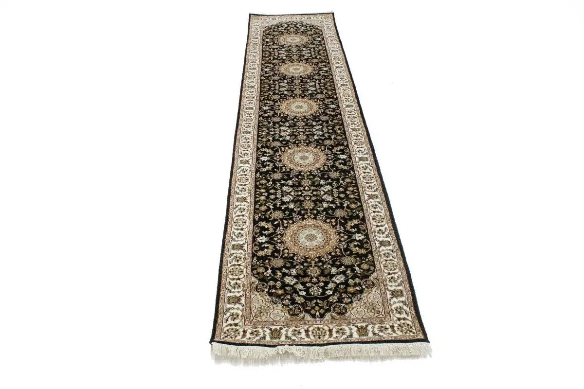 Handmade Indo-Nain Oriental Runner Rug 3X12 Ft