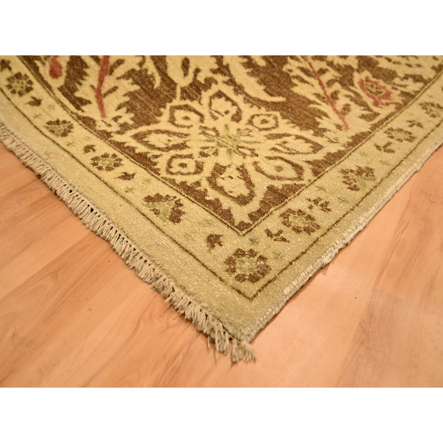 10'X13'10" Biscotti Brown Agra Leaf Design100% Wool Hand Knotted Rug