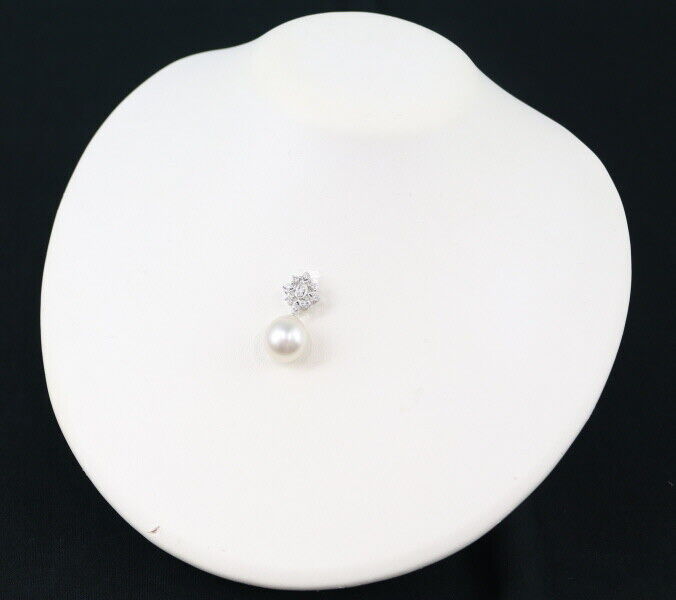 South Sea Pearl 12.8Mm Diamond 0.28Ct Milgrain Pendant 18K 750 White Gold